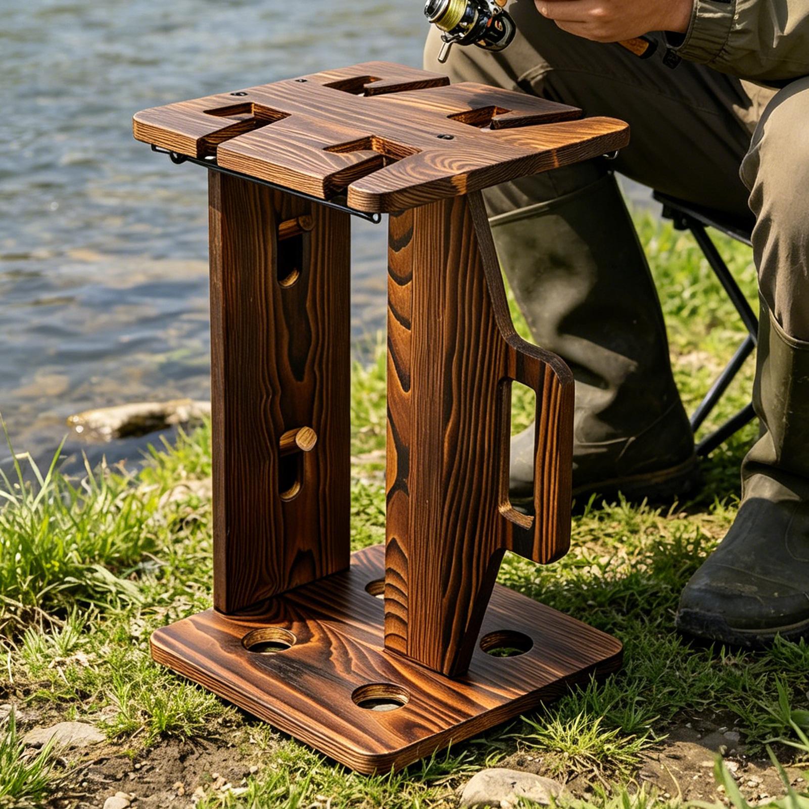 Fishing Rod Holder Wooden Port - Fishing Rod Rack recension och pris