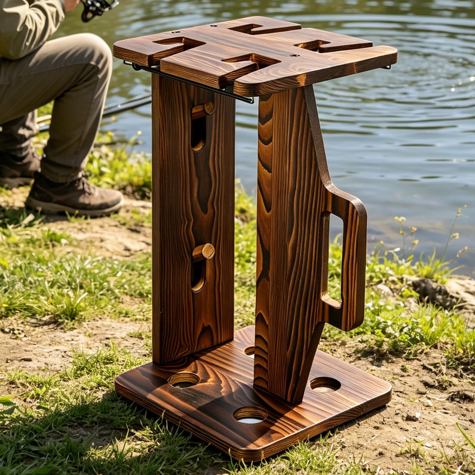 Fishing Rod Holder Wooden Port - Fishing Rod Rack recension och pris