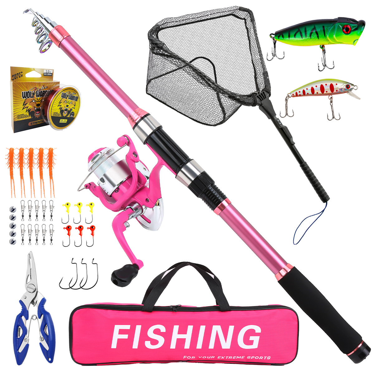 Fishing Pole Set Full Kits Wit - Fishing Rod Spinning recension och pris